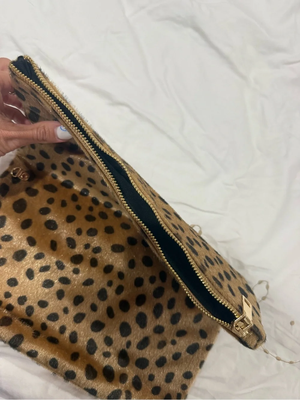 Red Dress Boutique Leopard Fold-Over Clutch - Tan/Black